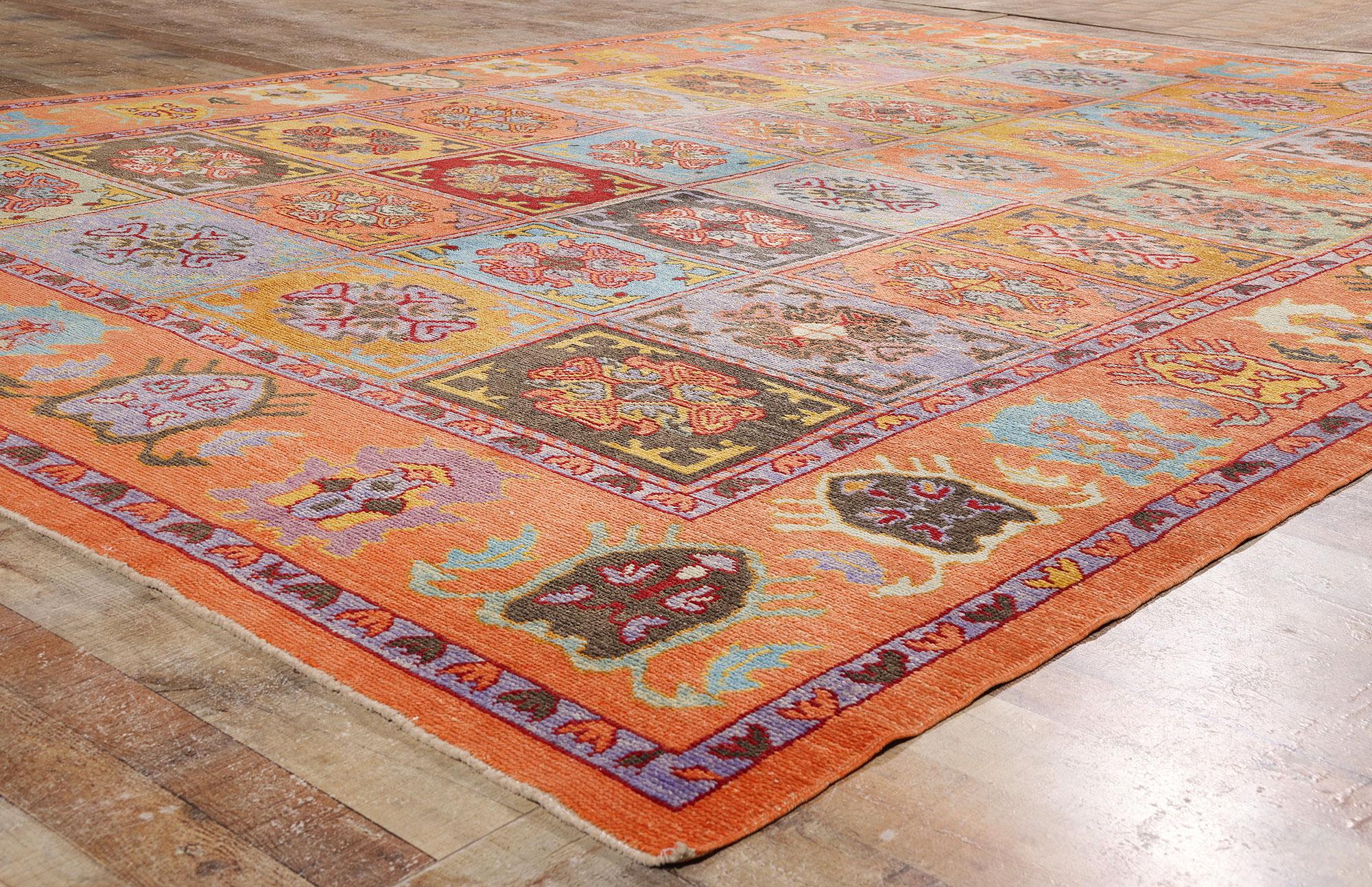 Nouveau tapis turc moderne orange coloré avec style traditionnel en vente 4