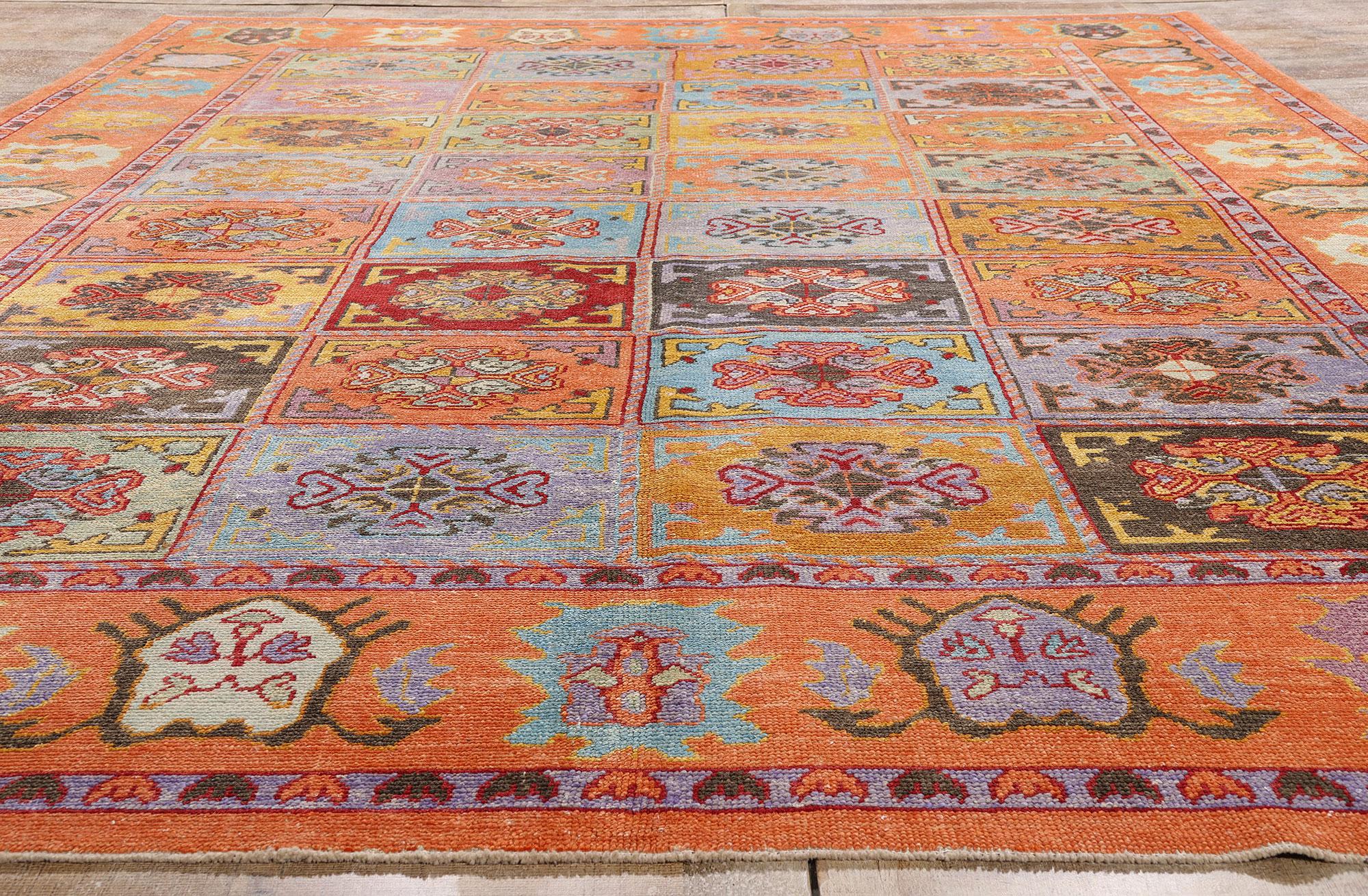 Nouveau tapis turc moderne orange coloré avec style traditionnel en vente 6