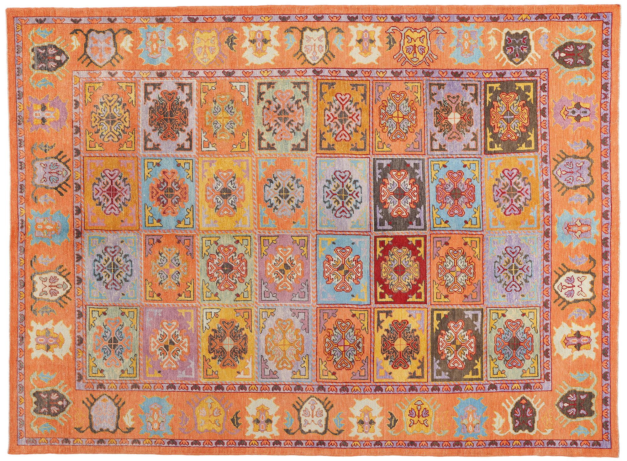 Nouveau tapis turc moderne orange coloré avec style traditionnel en vente 10