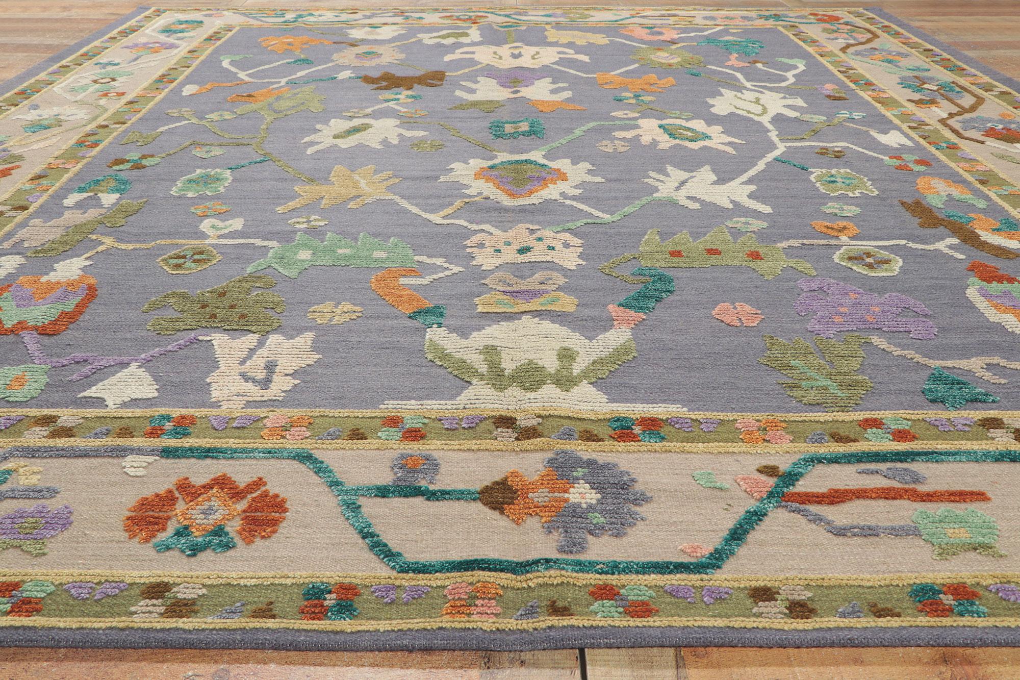 New Colorful Oushak High-Low Rug In New Condition For Sale In Dallas, TX