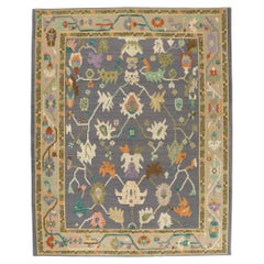 New Colorful Oushak High-Low Rug