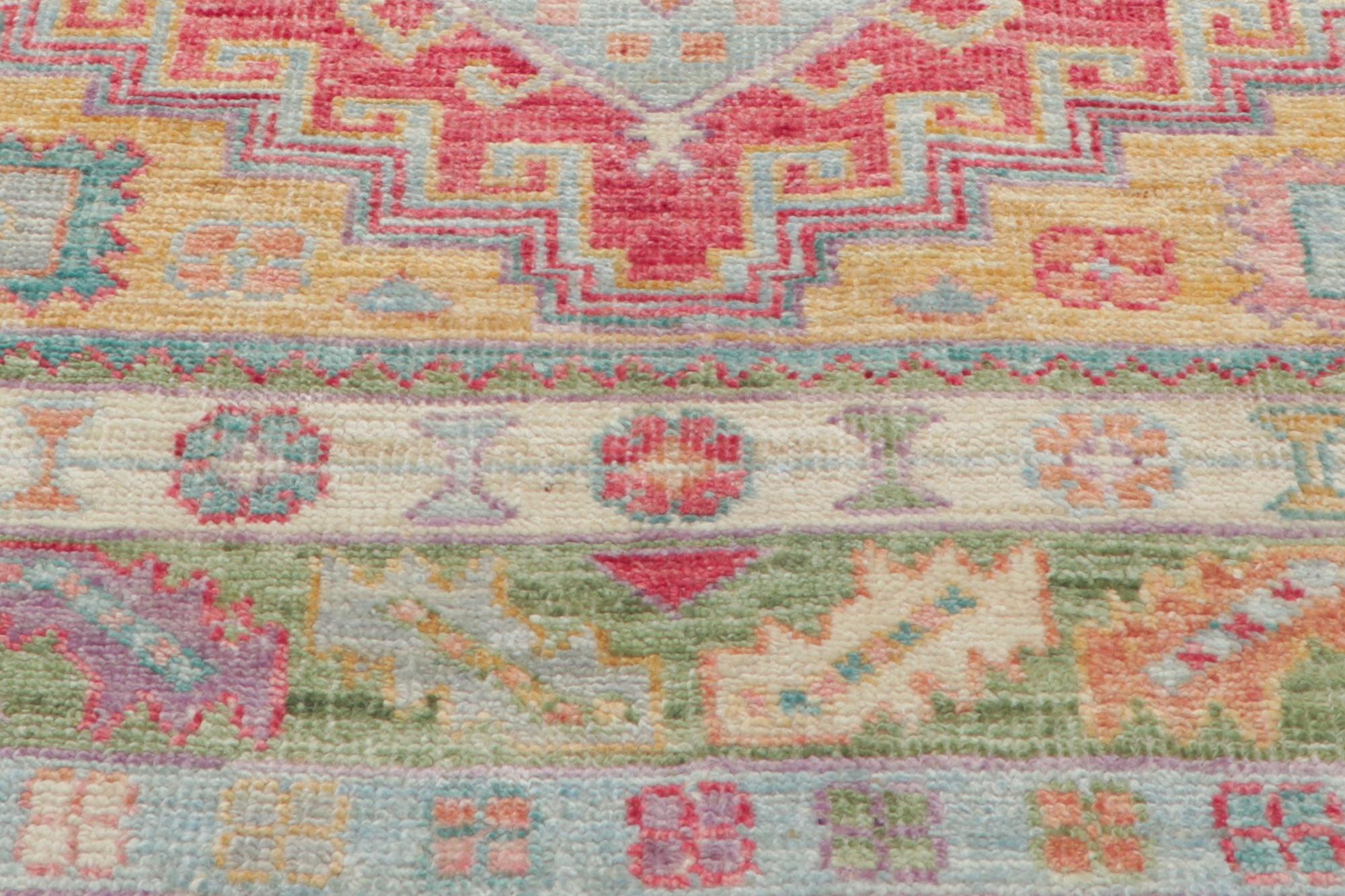New Modern Colorful Oushak Carpet with Transitional Style For Sale 4
