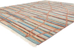 New Colorful Sahara Echoes Modern Moroccan Rug, 09'06 x 12'00
