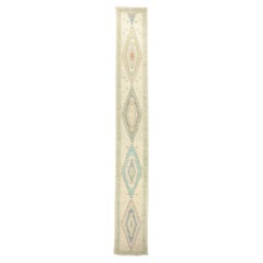 New Colorful Turkish Diamond Oushak Carpet with Modern Style, 03'01 x 22'07