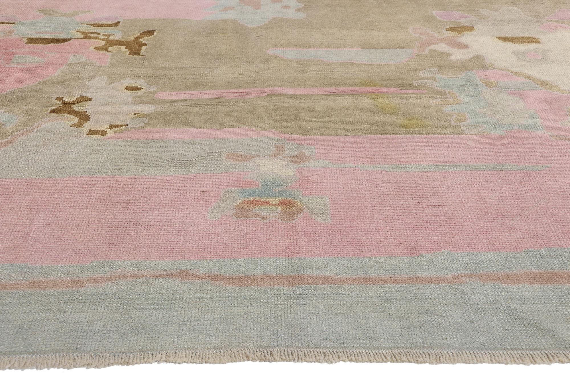 Turco Nuovo tappeto turco Oushak colorato, l'Eleganza contemporanea incontra lo stile bohémien in vendita