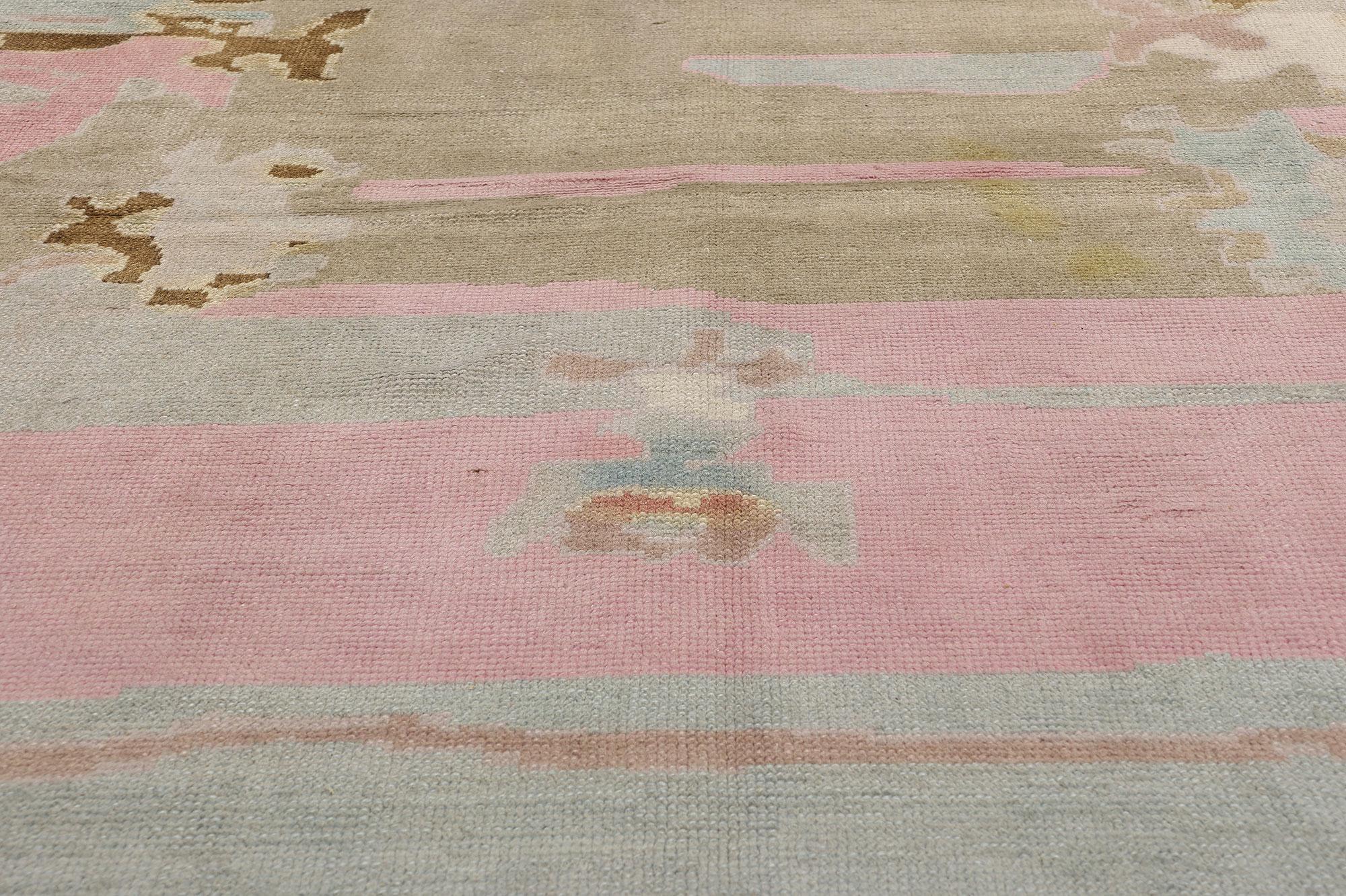 Annodato a mano Nuovo tappeto turco Oushak colorato, l'Eleganza contemporanea incontra lo stile bohémien in vendita