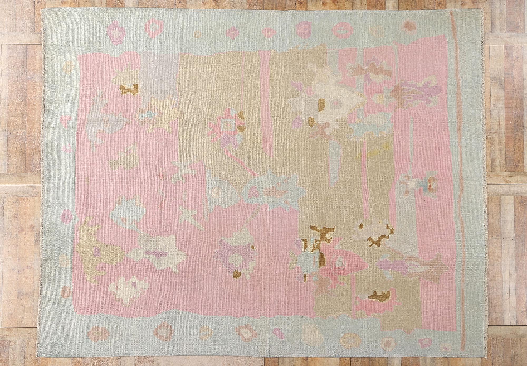 Nuovo tappeto turco Oushak colorato, l'Eleganza contemporanea incontra lo stile bohémien in vendita 1