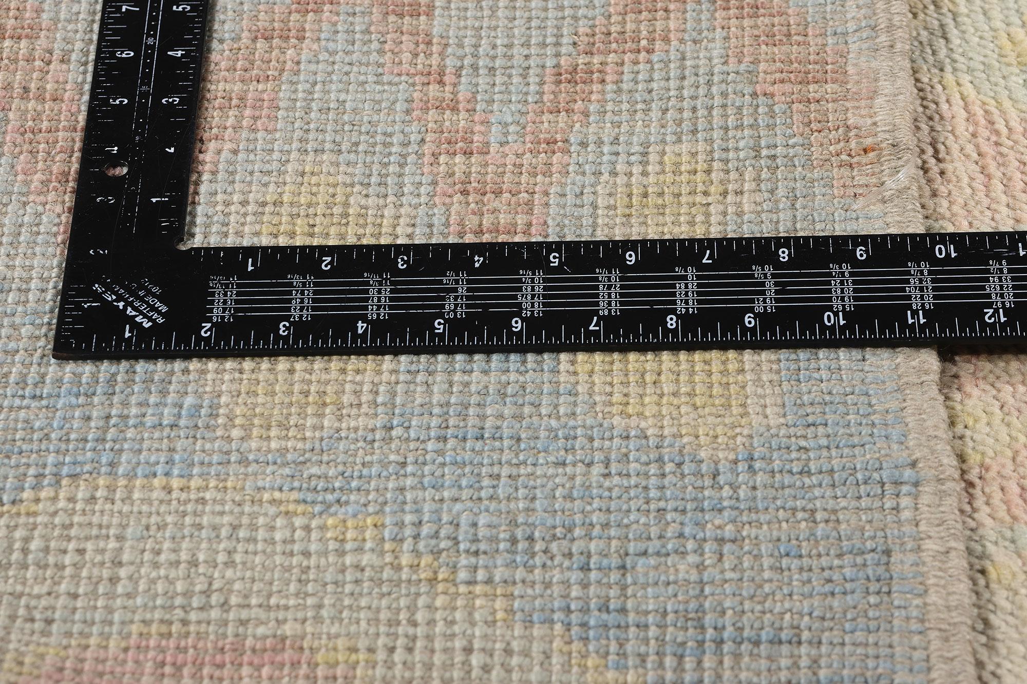 Wool New Colorful Turkish Oushak Carpet with Contemporary Tribal Boho Style For Sale