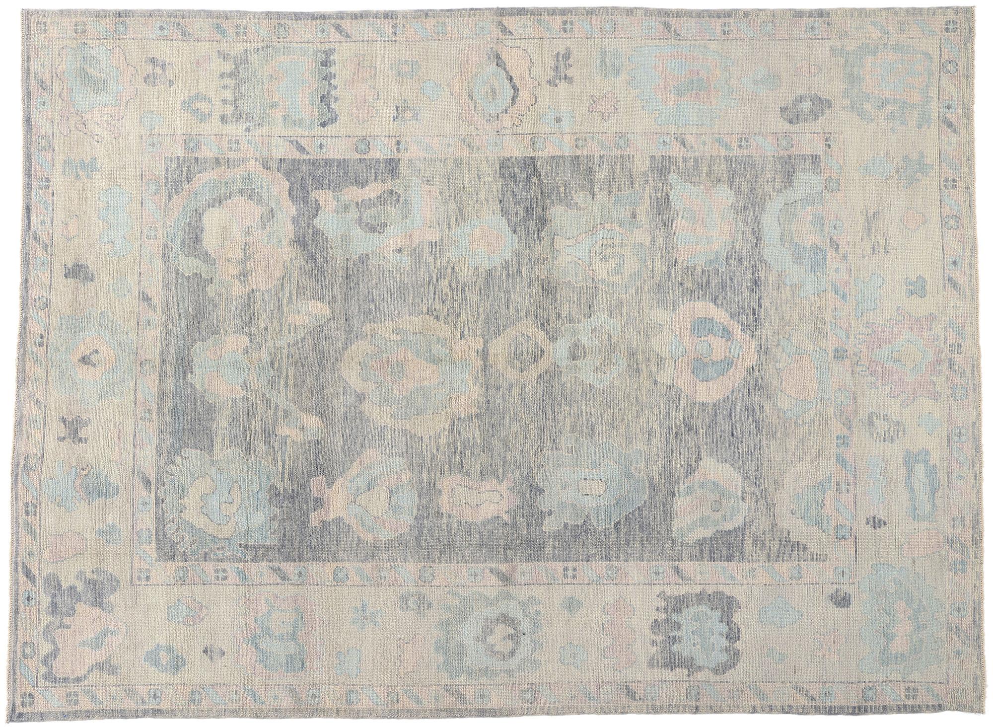 Nuovo tappeto turco colorato Oushak moderno con stile contemporaneo in vendita 3