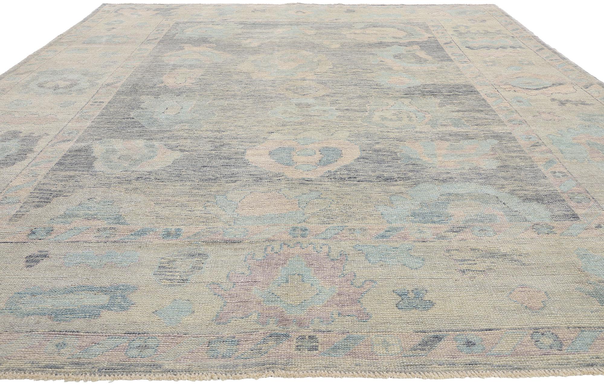Turco Nuovo tappeto turco colorato Oushak moderno con stile contemporaneo in vendita