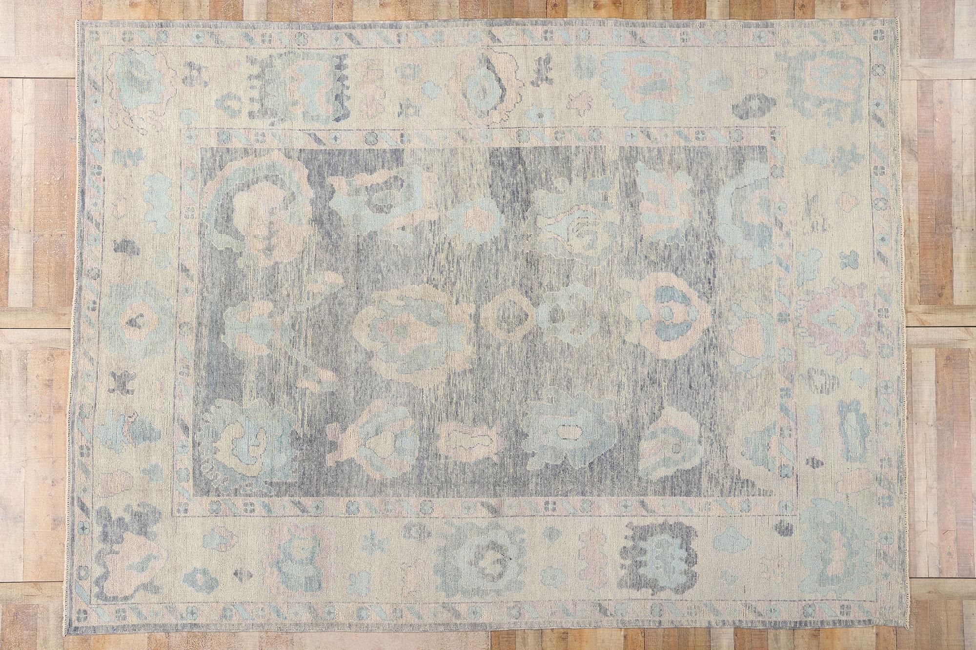 Nuovo tappeto turco colorato Oushak moderno con stile contemporaneo in vendita 2