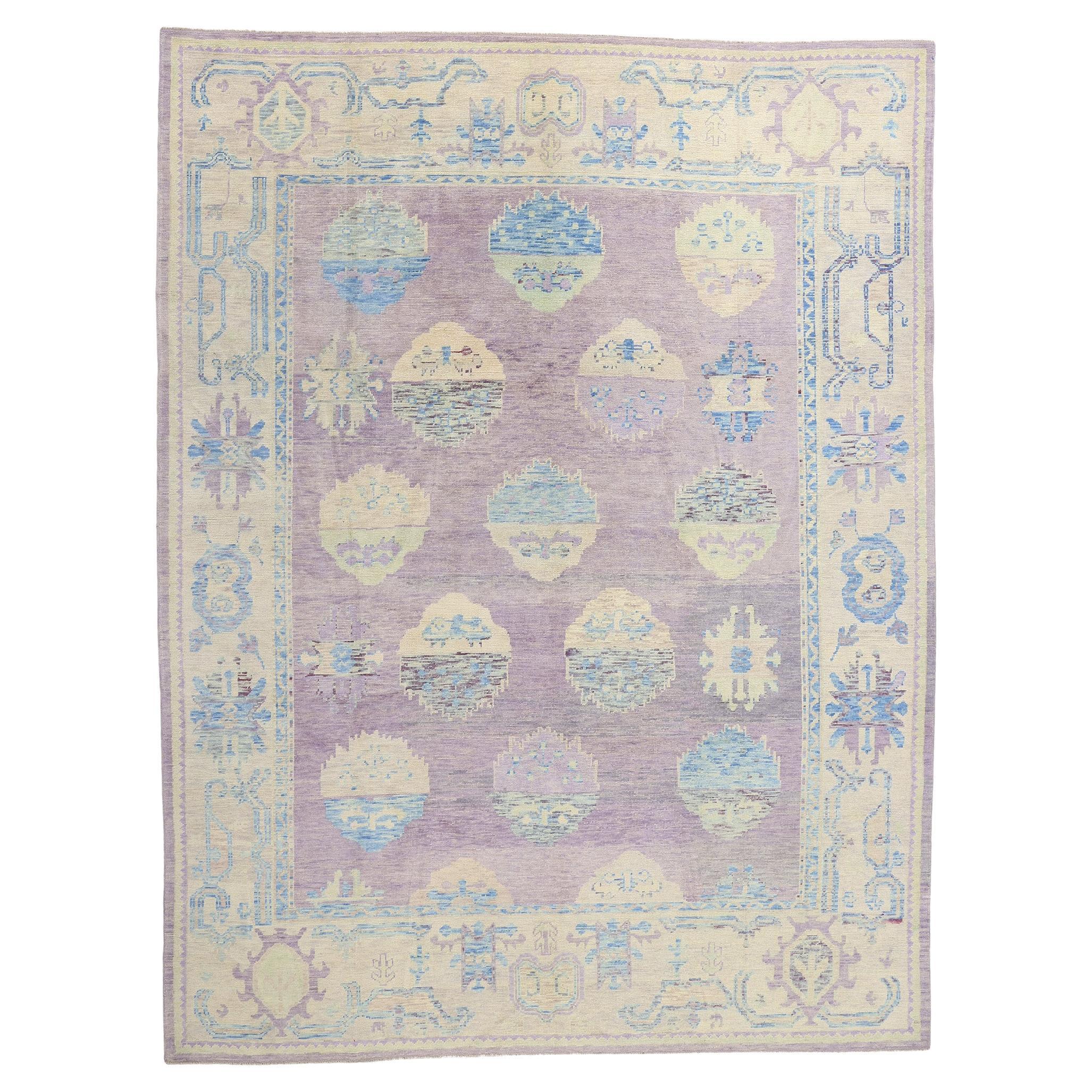 New Colorful Turkish Oushak Modern Carpet with Contemporary Style