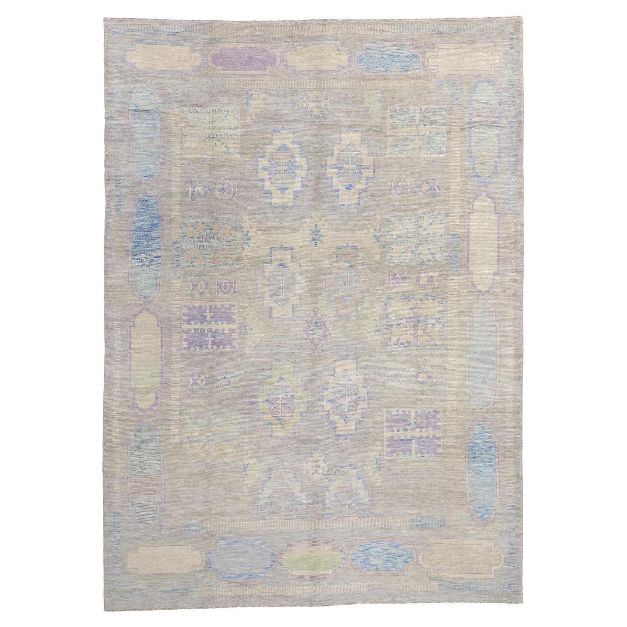 New Colorful Turkish Oushak Modern Carpet with Contemporary Style