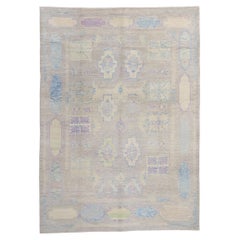 New Colorful Turkish Oushak Modern Carpet with Contemporary Style
