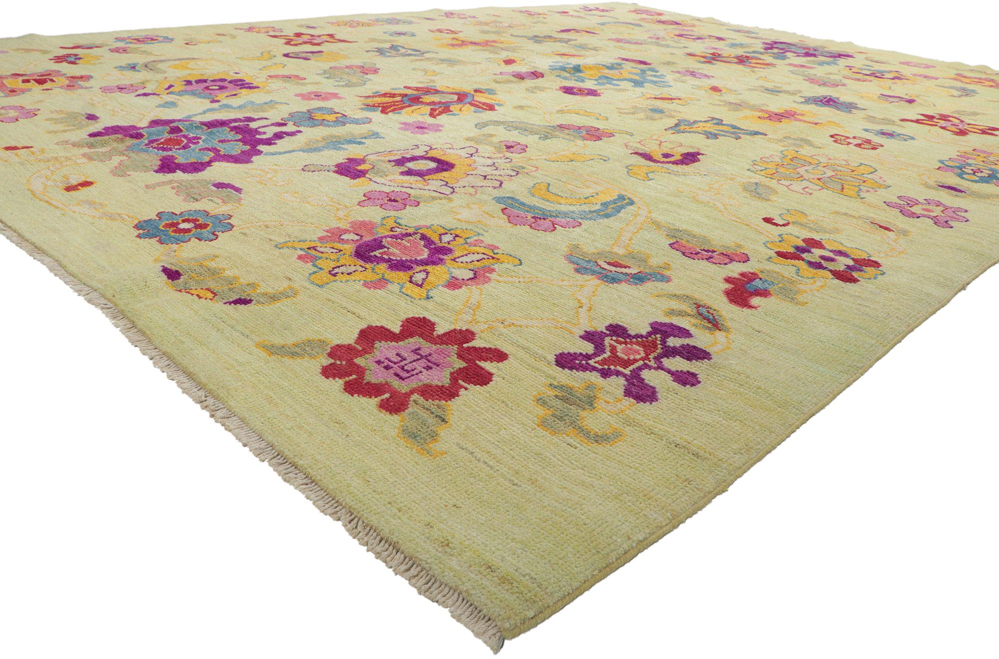 New Colorful Turkish Oushak Rug For Sale 6