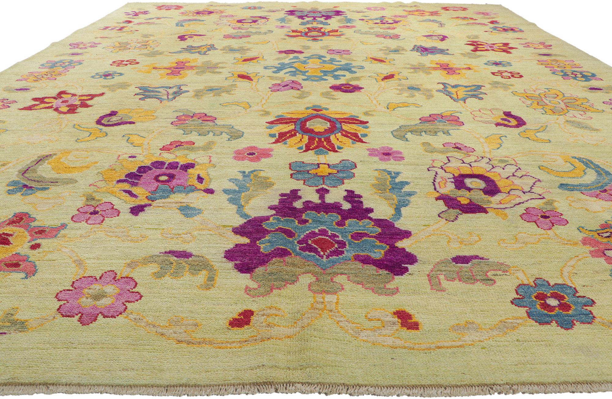 New Colorful Turkish Oushak Rug In New Condition For Sale In Dallas, TX