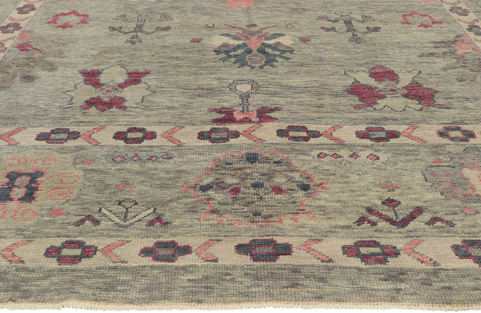 New Colorful Turkish Oushak Rug In New Condition For Sale In Dallas, TX