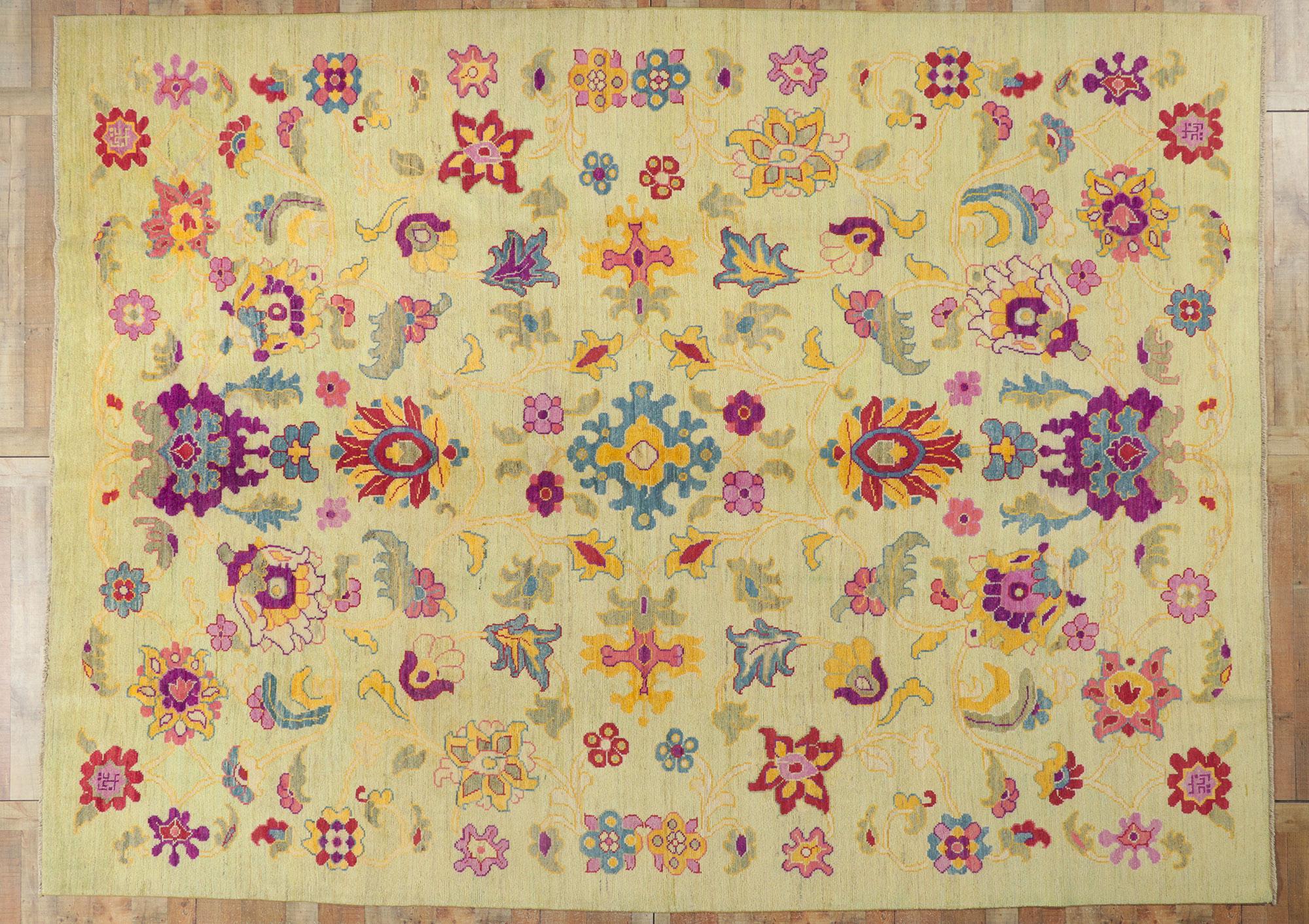 New Colorful Turkish Oushak Rug For Sale 2