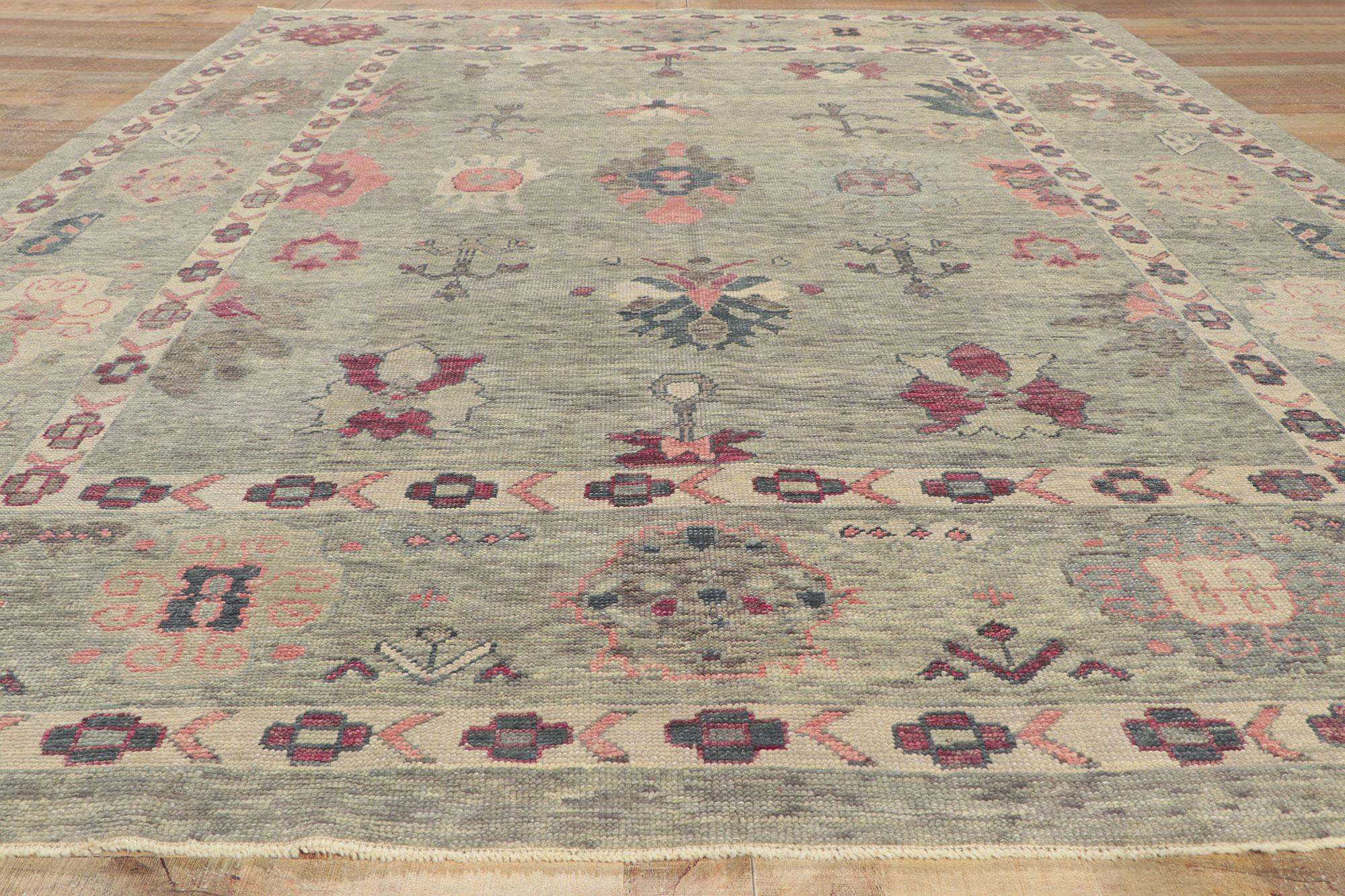 New Colorful Turkish Oushak Rug For Sale 2