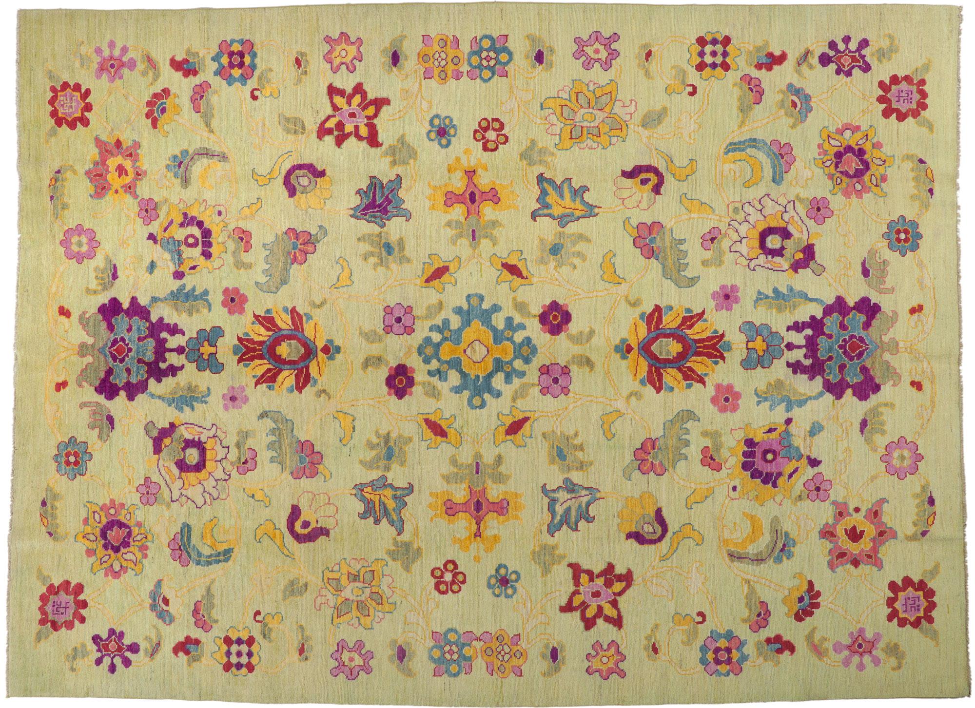 New Colorful Turkish Oushak Rug For Sale 3