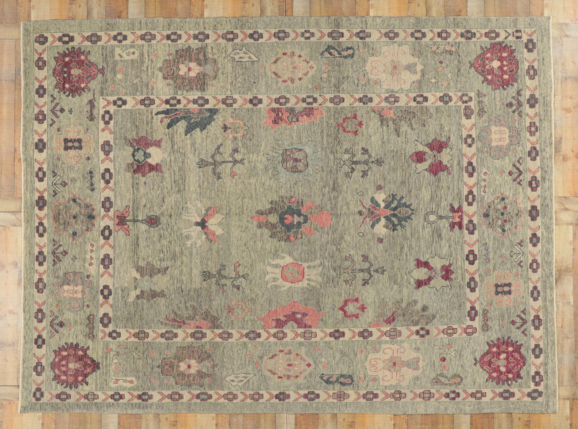 New Colorful Turkish Oushak Rug For Sale 3