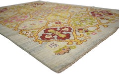 New Colorful Turkish Oushak Rug with Modern Contemporary Style