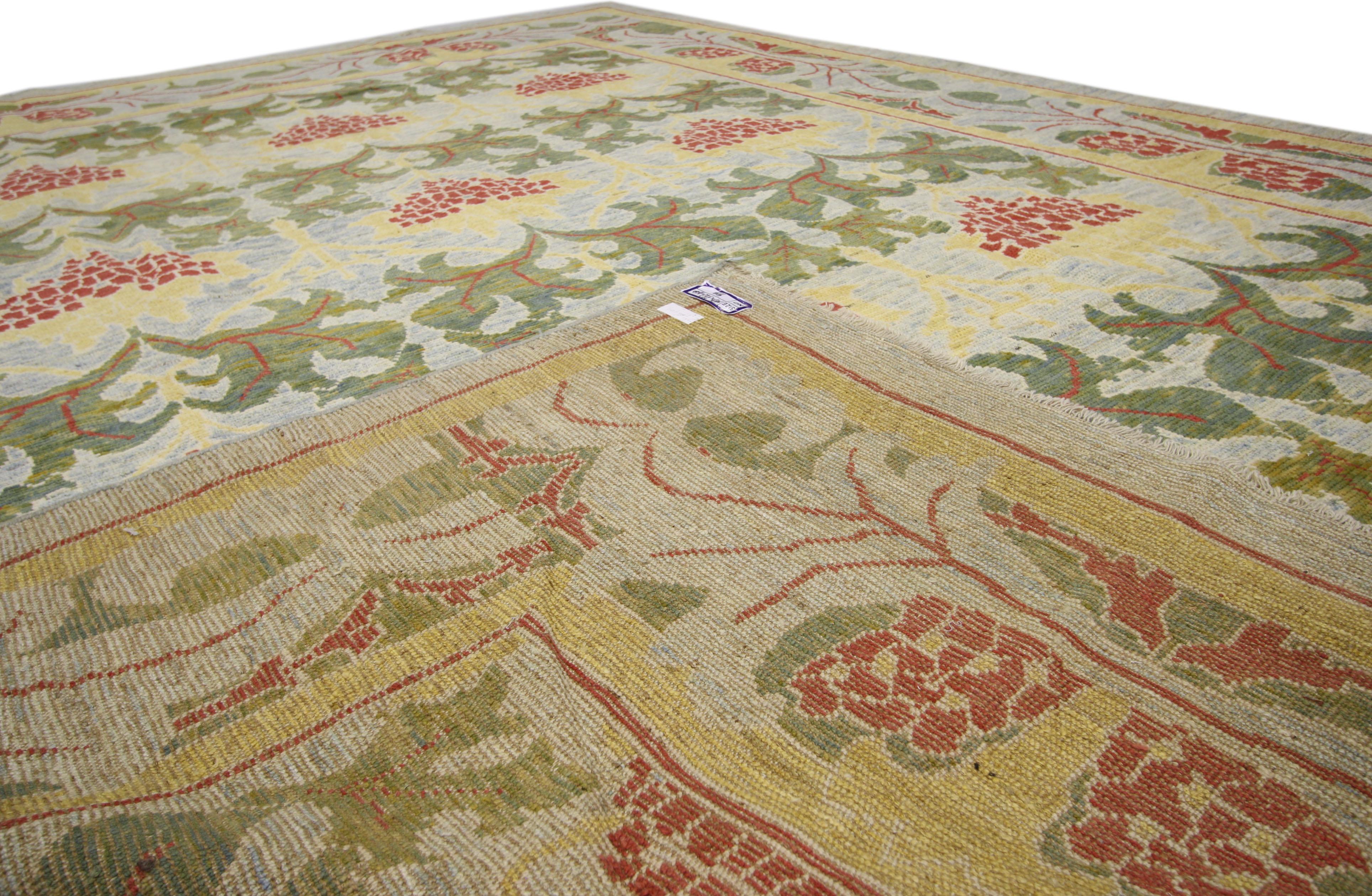 Contemporary New Turkish Oushak Rug with Arts & Crafts Style Inspired by William Morris