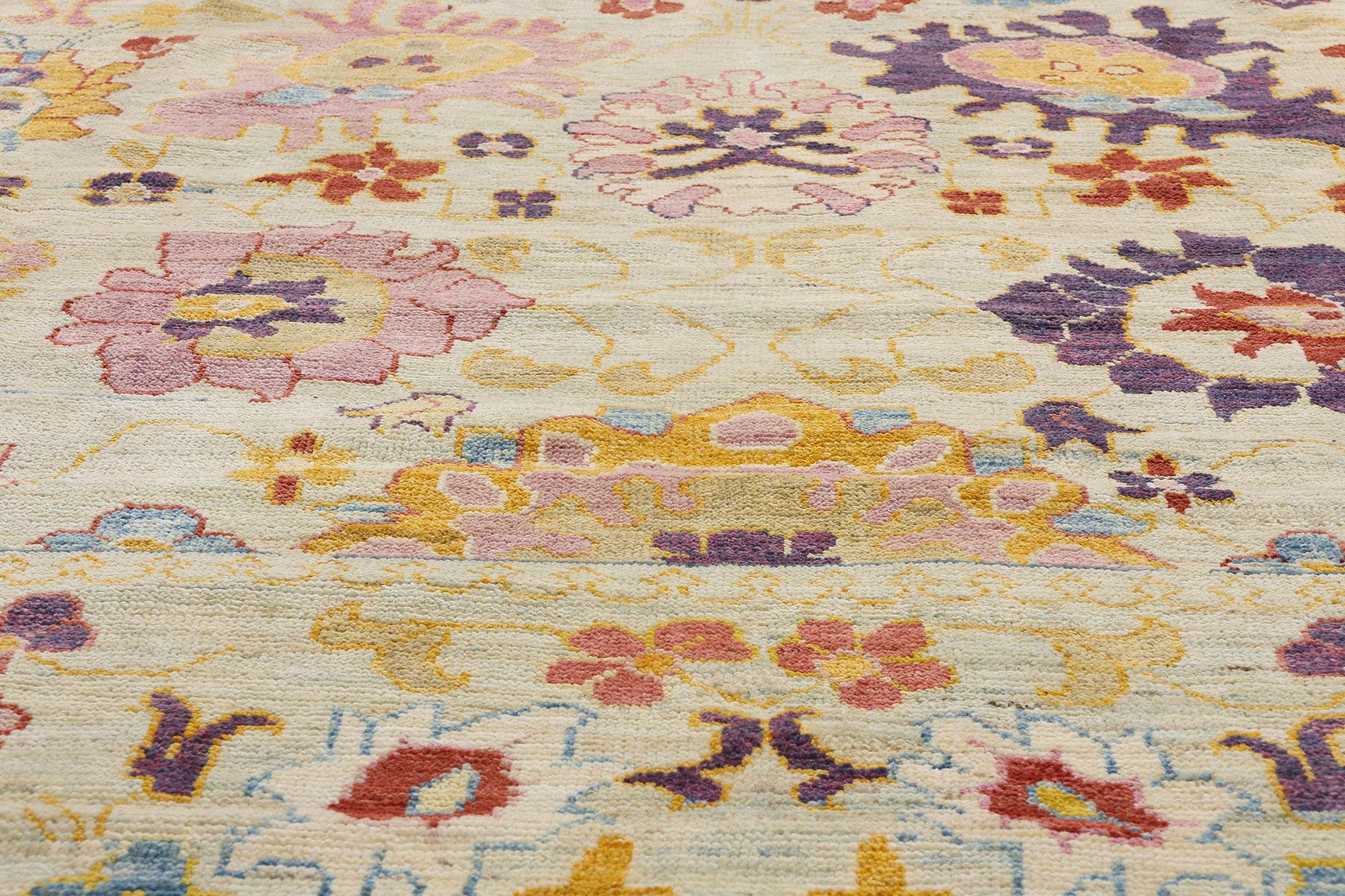 New Colorful Turkish Oushak Rug with Modern Contemporary Style For Sale 2