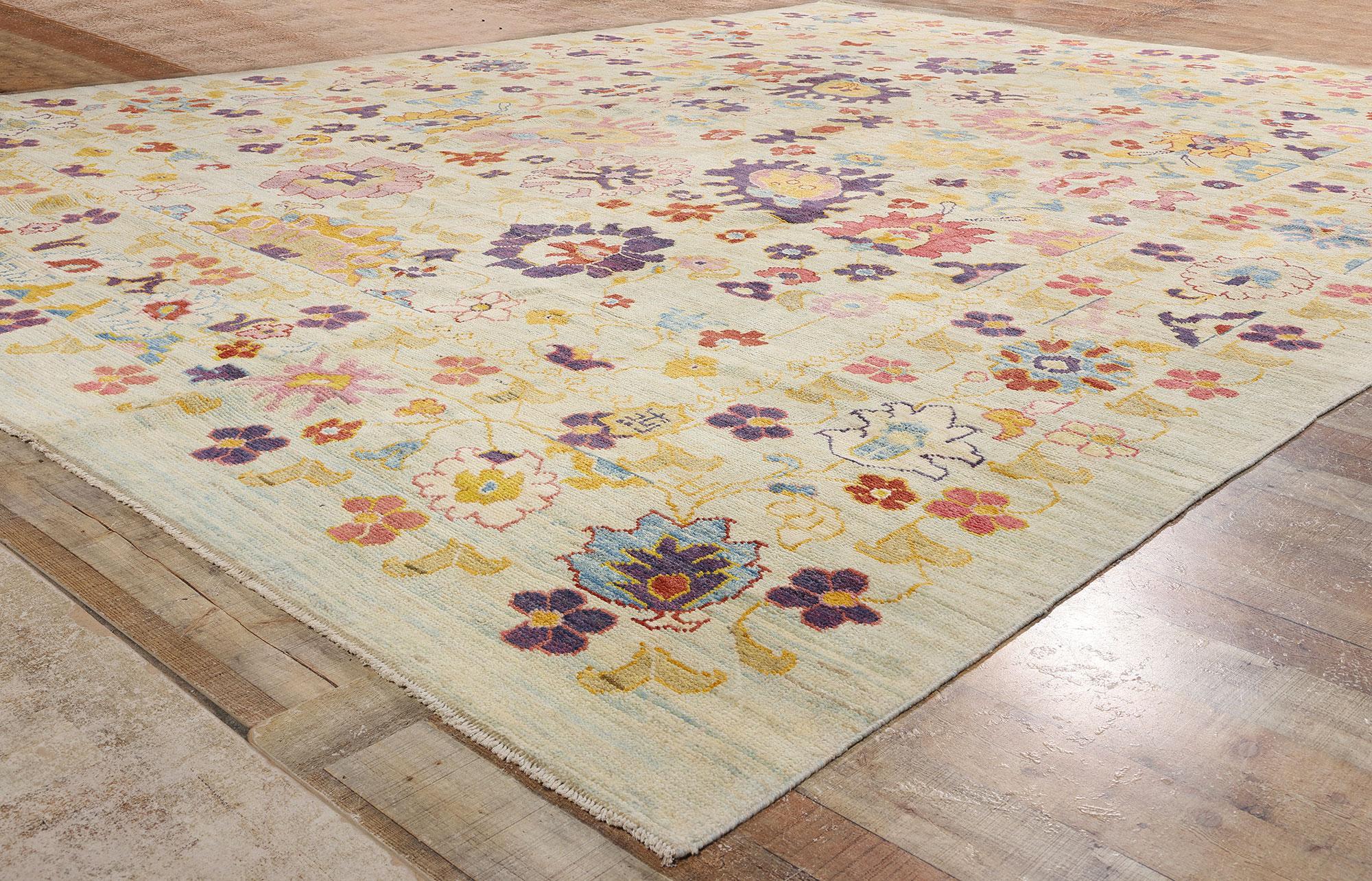 New Colorful Turkish Oushak Rug with Modern Contemporary Style For Sale 3