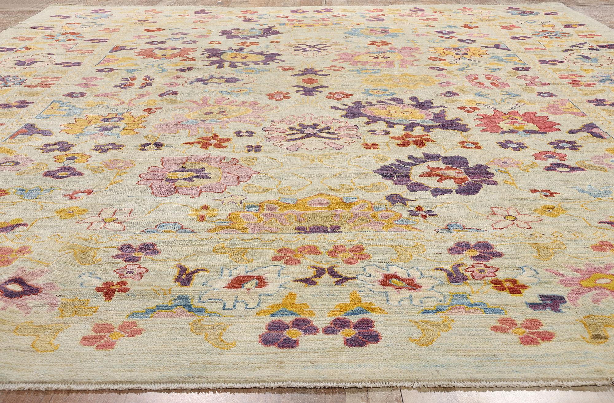 New Colorful Turkish Oushak Rug with Modern Contemporary Style For Sale 4