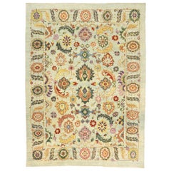 New Colorful Turkish Oushak Rug with Modern Contemporary Style