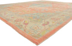 New Colorful Contemporary Turkish Oushak Rug with Modern Style