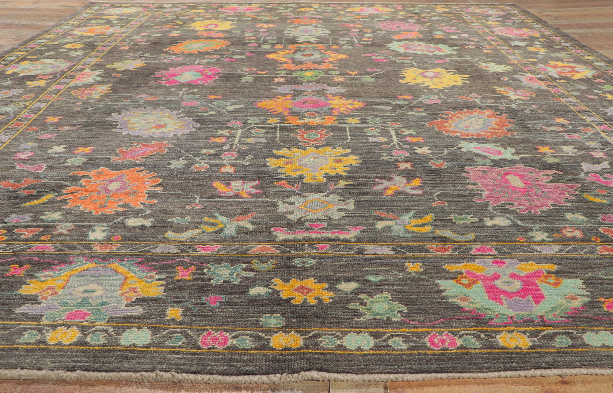 Contemporary New Colorful Turkish Oushak Rug with Modern Style For Sale