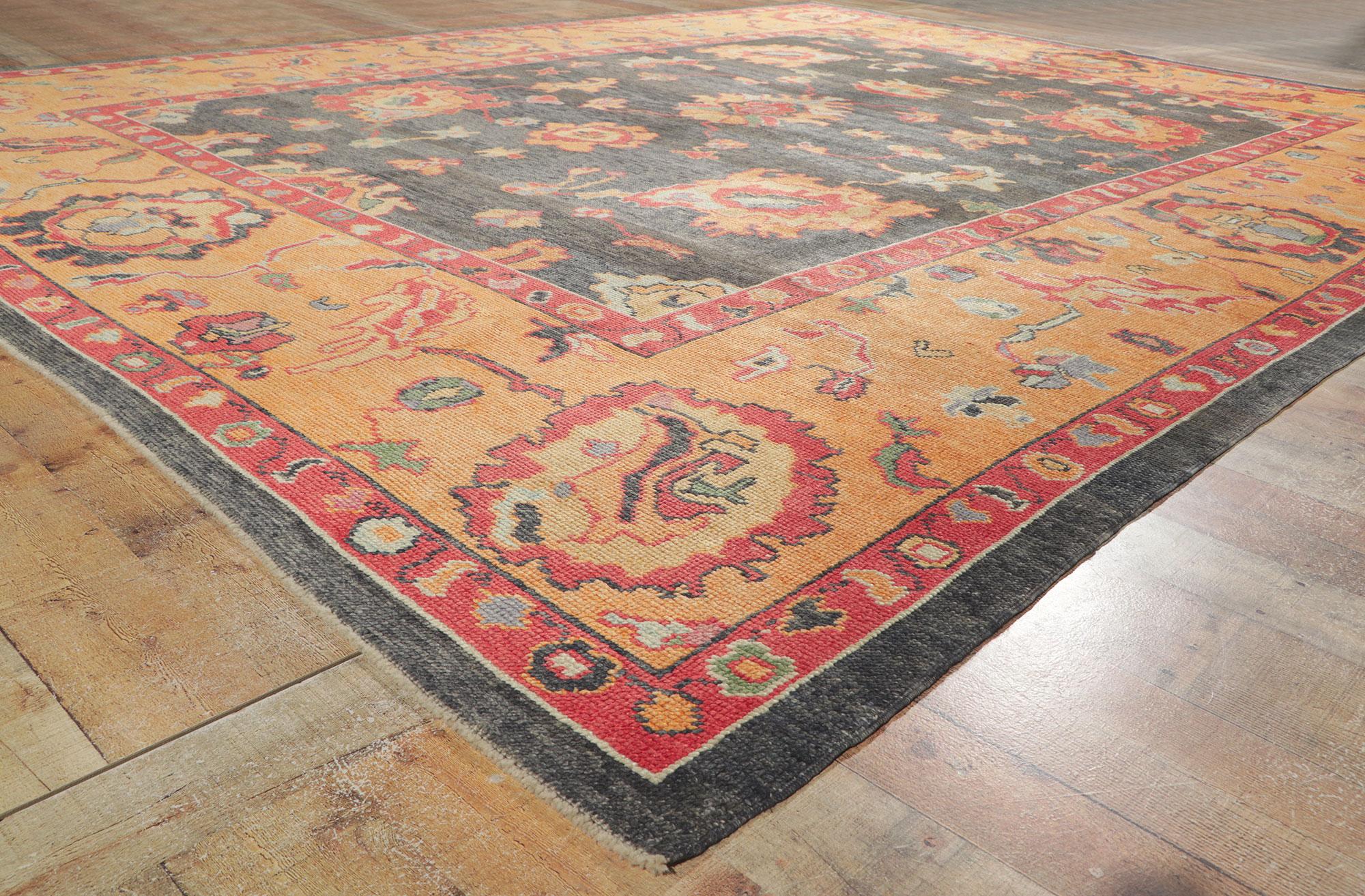 Wool New Colorful Turkish Oushak Rug with Modern Style For Sale