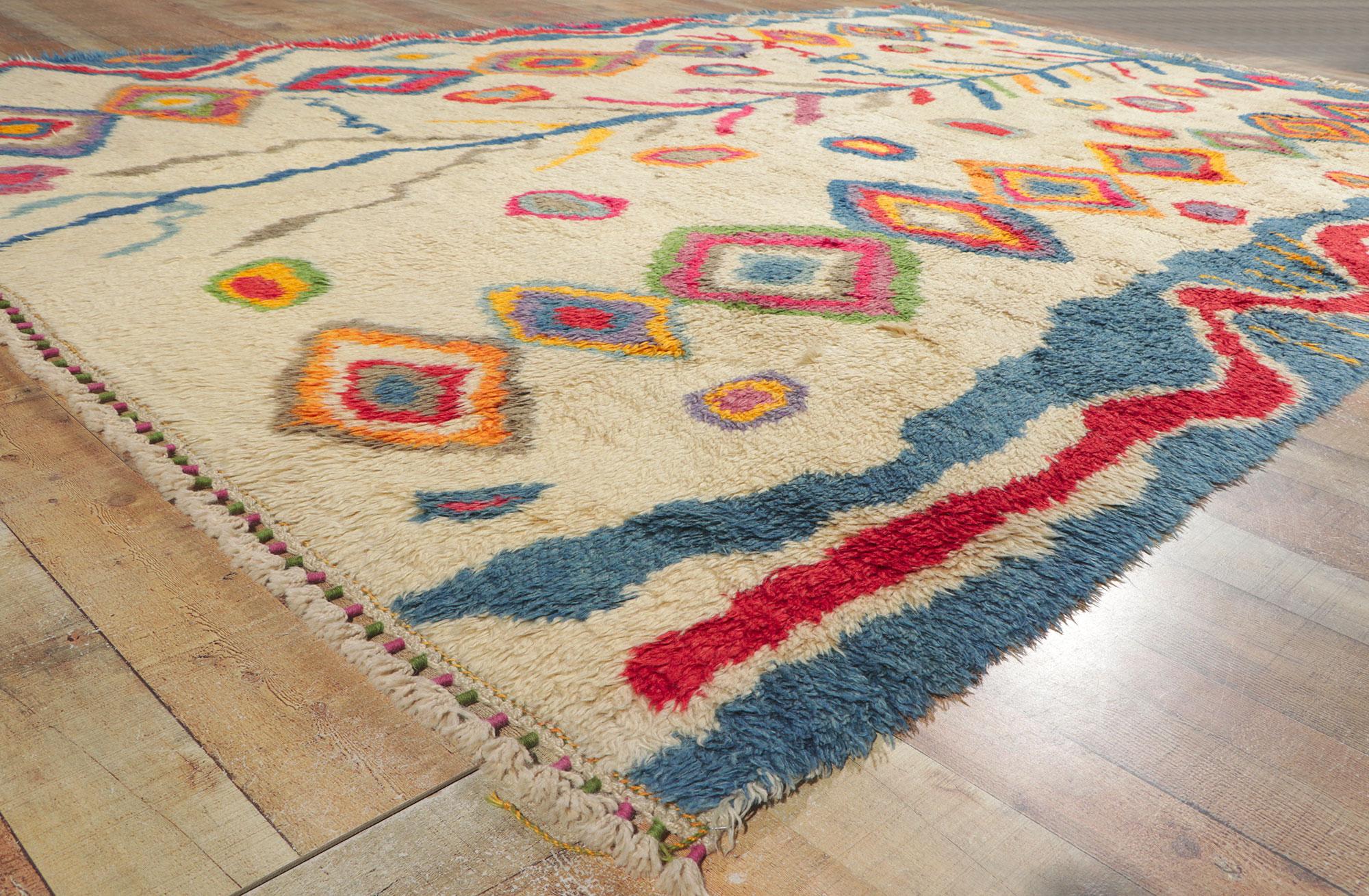 Hand-Knotted New Colorful Turkish Tulu Angora Wool Rug For Sale