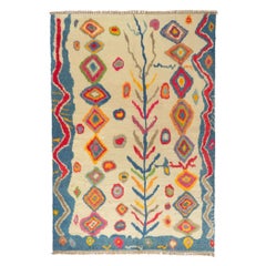New Colorful Turkish Tulu Angora Wool Rug