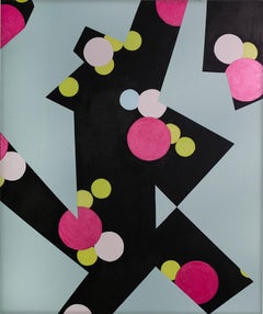 Painting "New Comer" 2014 Geometric Modern Blue Canvas by Cecilia Setterdahl