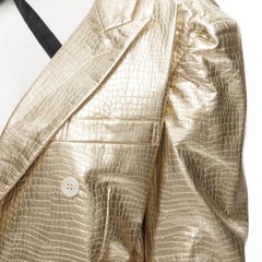 new COMME DES GARCONS 2011 gold pleated harness tie asymmetric open jacket S