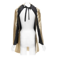 new COMME DES GARCONS 2011 Runway gold faux leather open back coat dress  S