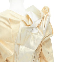 new COMME DES GARCONS 2012 gold coated cotton ruffle deconstructed bundled coat