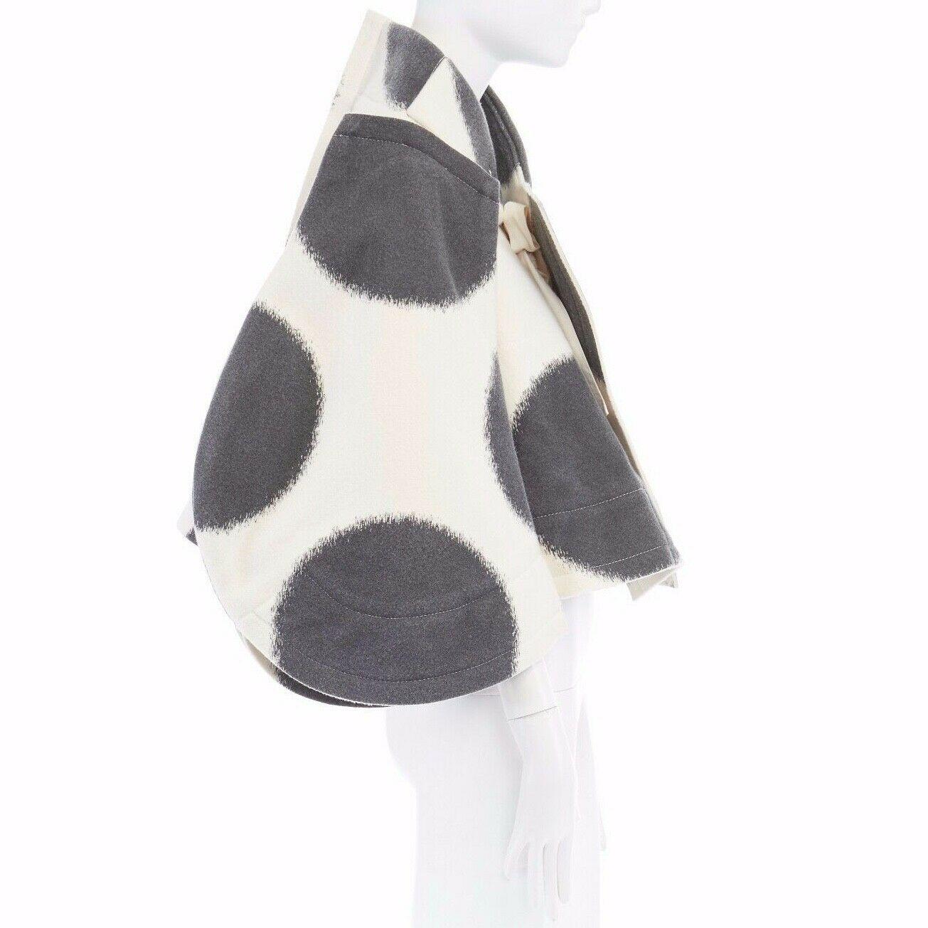 new COMME DES GARCONS AD2012 flatpacked 2D black white dot short wool coat S In New Condition In Hong Kong, NT