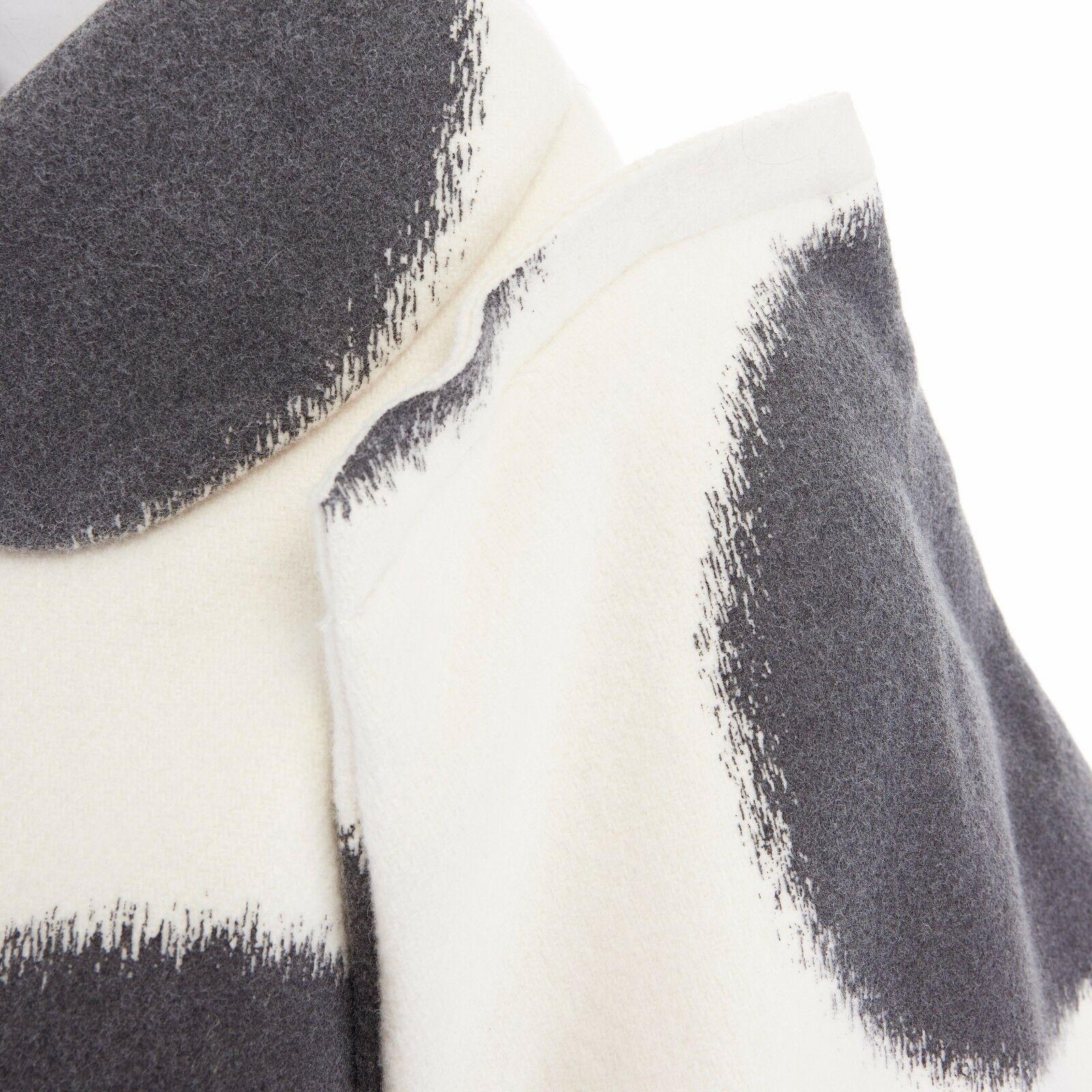 new COMME DES GARCONS AD2012 flatpacked 2D black white dot short wool coat S 3