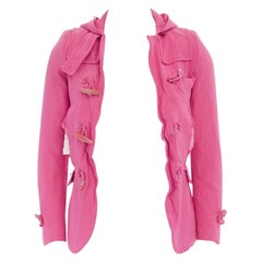 new COMME DES GARCONS HOMME PLUS 2011 pink slit distress hooded jacket XS