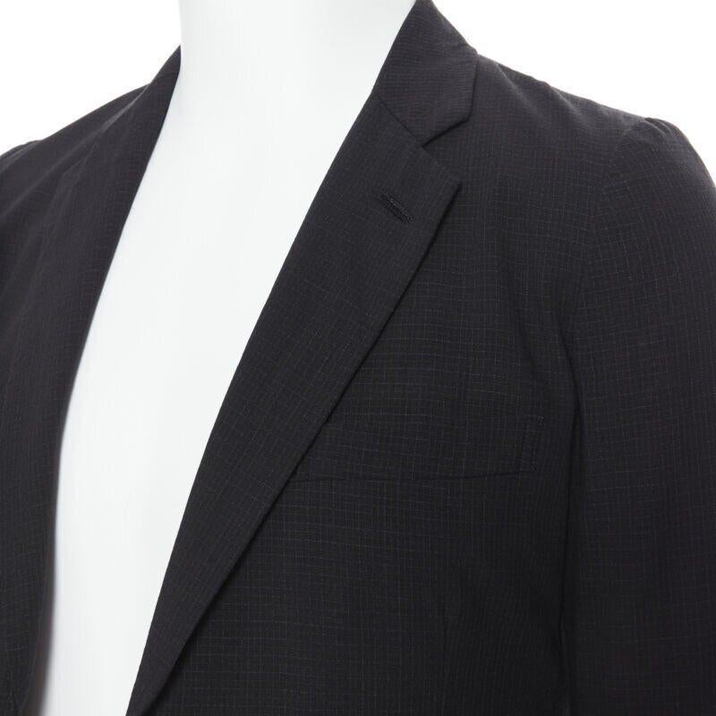new COMME DES GARCONS HOMME PLUS black check rubber buttons blazer jacket XS For Sale 3