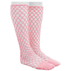 new COMME DES GARCONS light pink mesh fishnet socks hosiery