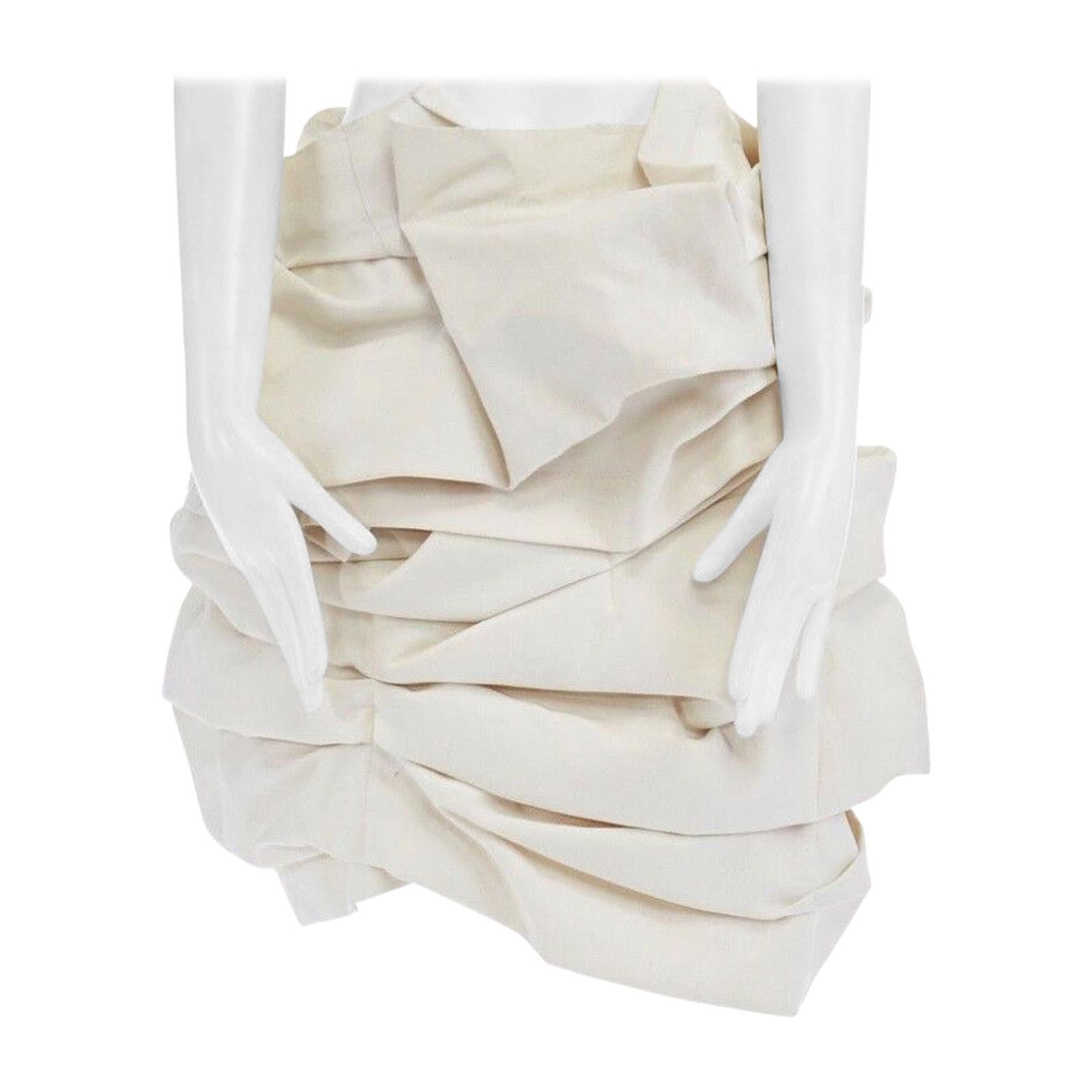 new COMME DES GARCONS Runway SS13 raw beige cotton bundled mini skirt S ...