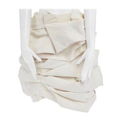new COMME DES GARCONS Runway SS13 raw beige cotton bundled mini skirt S