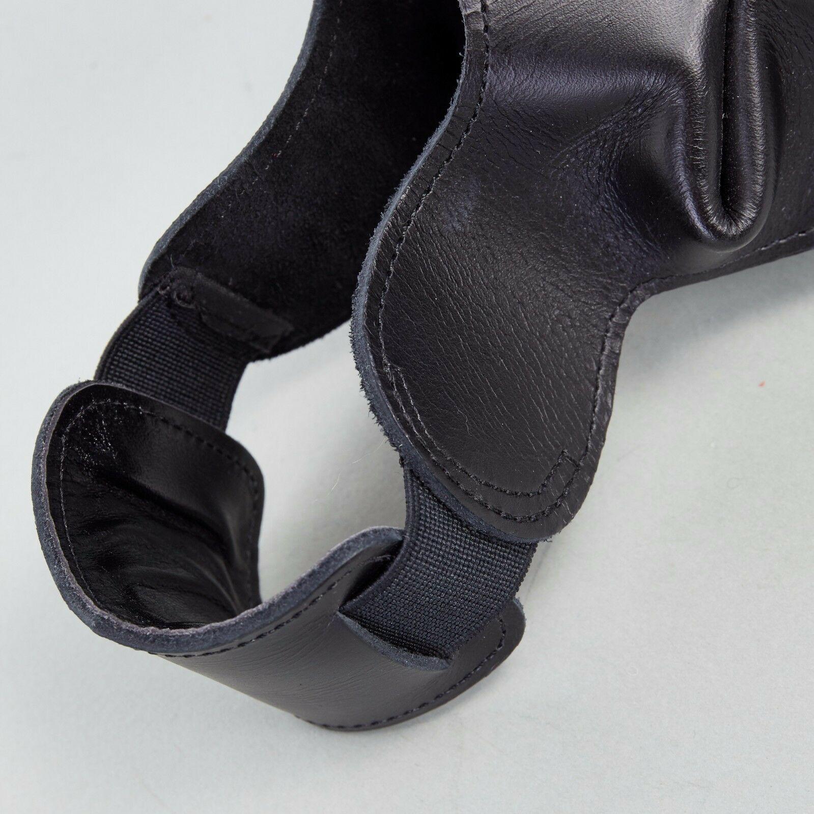 new COMME DES GARCONS SS14 rare black structured padded leather shoe cover 3