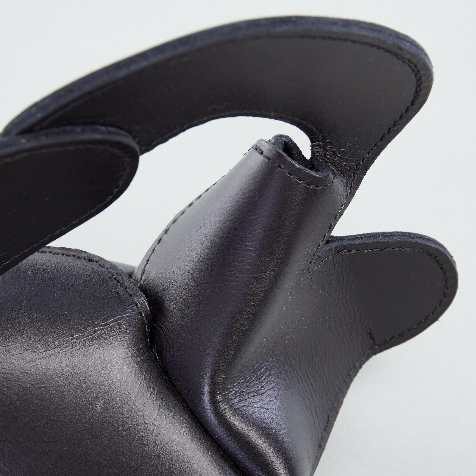 new COMME DES GARCONS SS14 rare black structured padded leather shoe cover 4