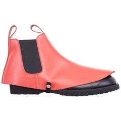 neue COMME DES GARCONS SS14 seltene rote Chelsea-Stiefel Lederschuh Abdeckung Zubehör